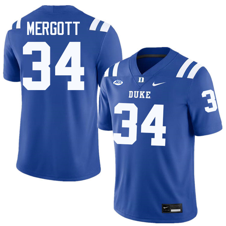 Luke Mergott Duke Jersey,Duke Blue Devils #34 Luke Mergott Jersey Youth College-Blue